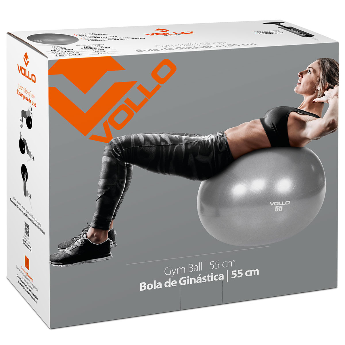 Bola Suíça para Pilates e Yoga com Bomba 55cm