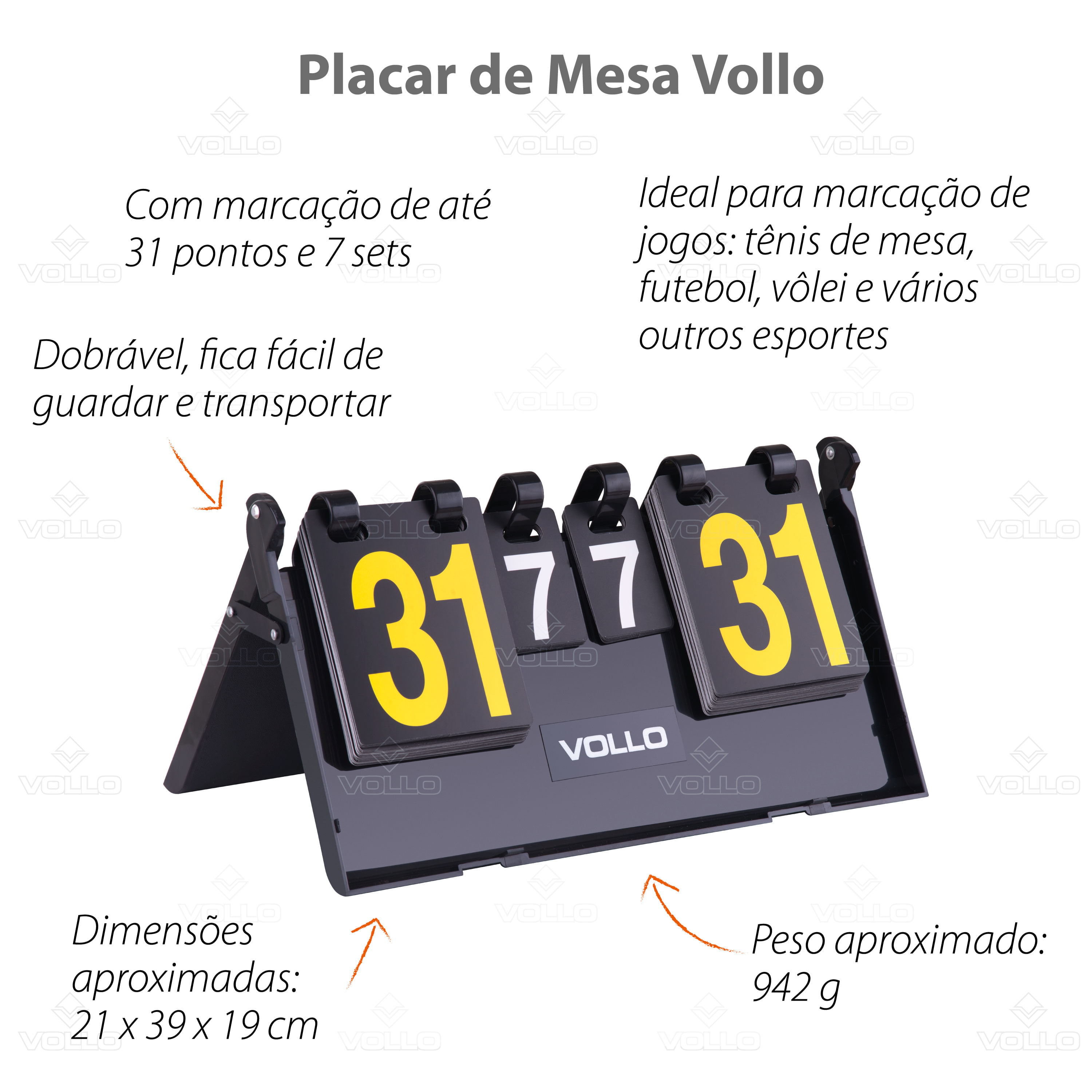 Placar De Mesa Contador De Pontos Marcador Manual Dobrável