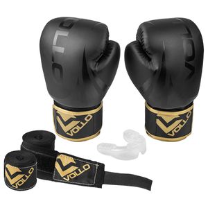 Kit de Boxe e Muay Thai Training Luva 10Oz Protetor Bucal e Bandagem 3M Vollo