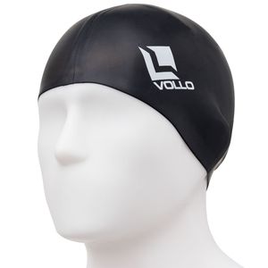 Touca de Natação de Silicone Preta Vollo