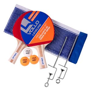 Kit Tênis de Mesa Ping Pong 2 Raquetes e 3 Bolas e Rede Vollo